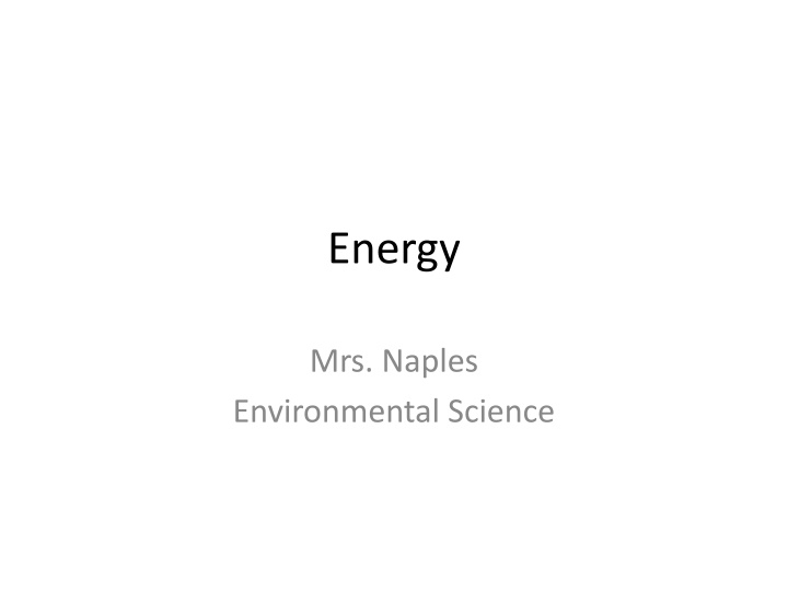 Nonrenewable Resources in Environmental Science