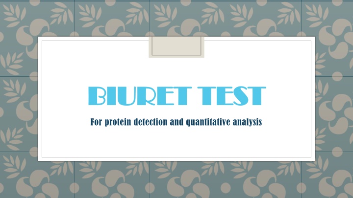 Biuret Test for Protein Detection