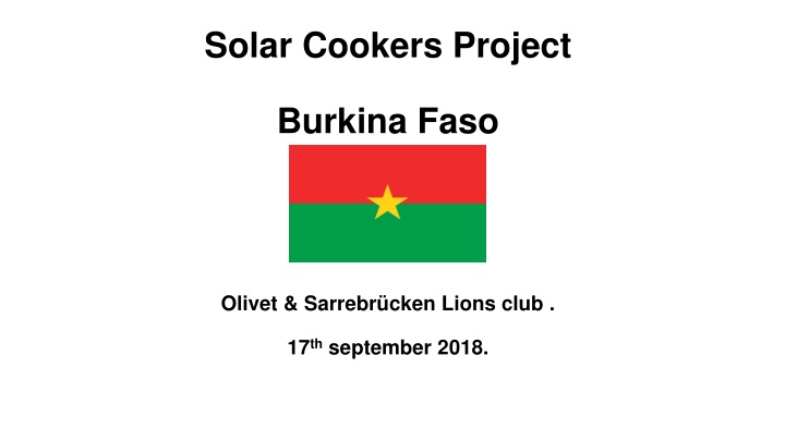 Solar Cookers Project in Burkina Faso: Empowering Communities with Renewable Energy