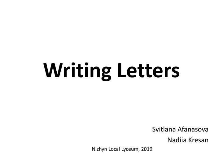 Letter Writing Tasks for Various Scenarios