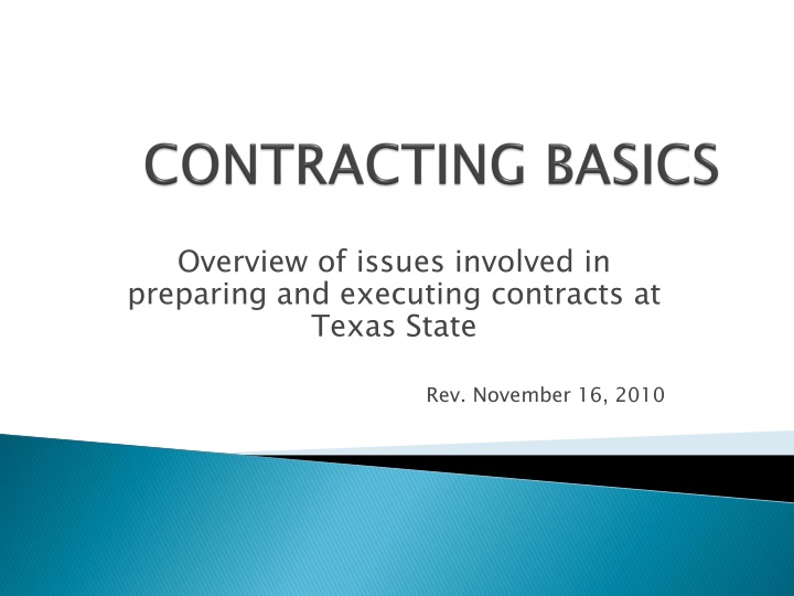 Texas State Contract Preparation and Execution Overview