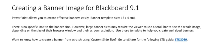 Easy Banner Creation in Blackboard 9.1 PowerPoint