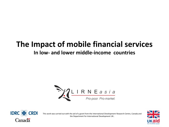 The Impact of Mobile Financial Services in Developing Economies