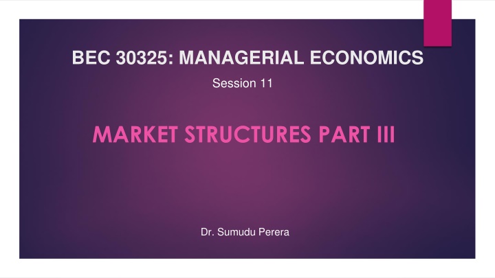 Monopolistic Competition and Game Theory in Managerial Economics