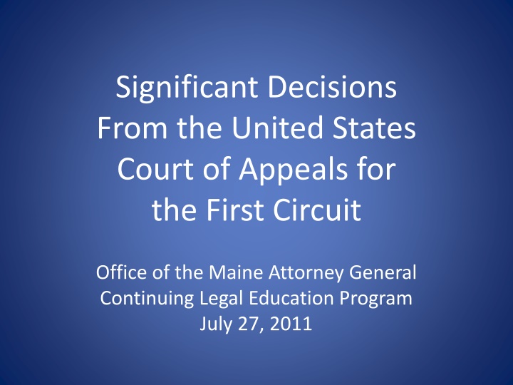 Significant Decisions from United States Court of Appeals