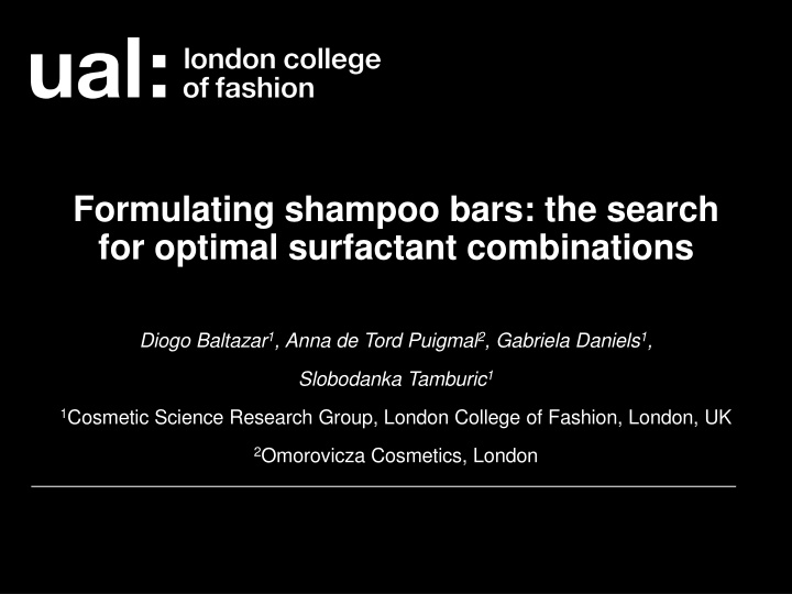 Optimizing Shampoo Bars: Surfactant Combinations Study