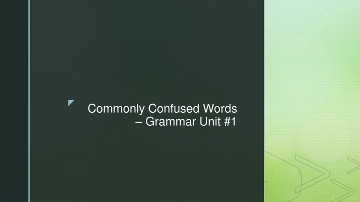 Commonly Confused Words in Grammar: Unit #1