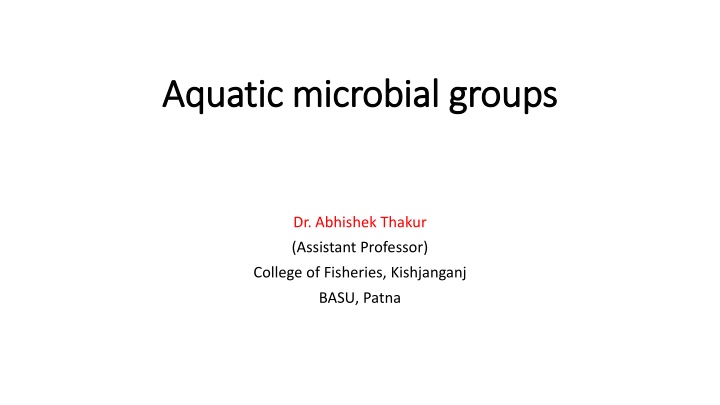 Aquatic Microbial Groups and Their Environments