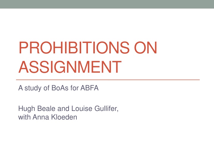 Insights on Prohibitions and Assignments in Business Law