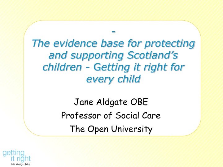 The Importance of Getting it Right for Every Child in Scotland