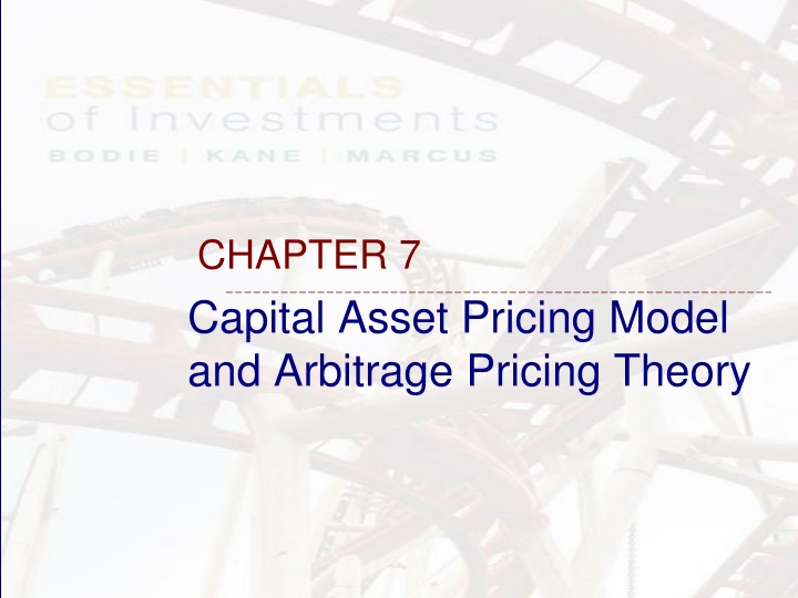 The Capital Asset Pricing Model (CAPM) and Arbitrage Pricing Theory