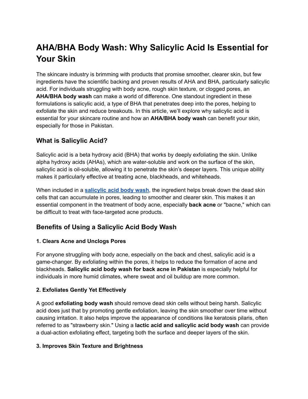 aha bha body wash why salicylic acid is essential l.w