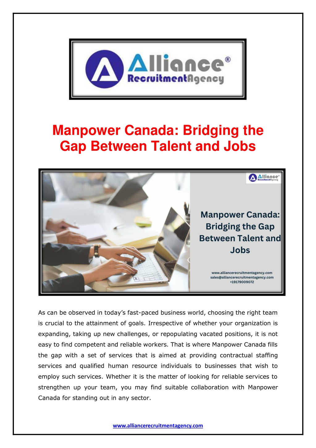 manpower canada bridging the gap between talent l.w