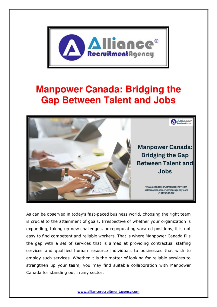 manpower canada bridging the gap between talent n.w