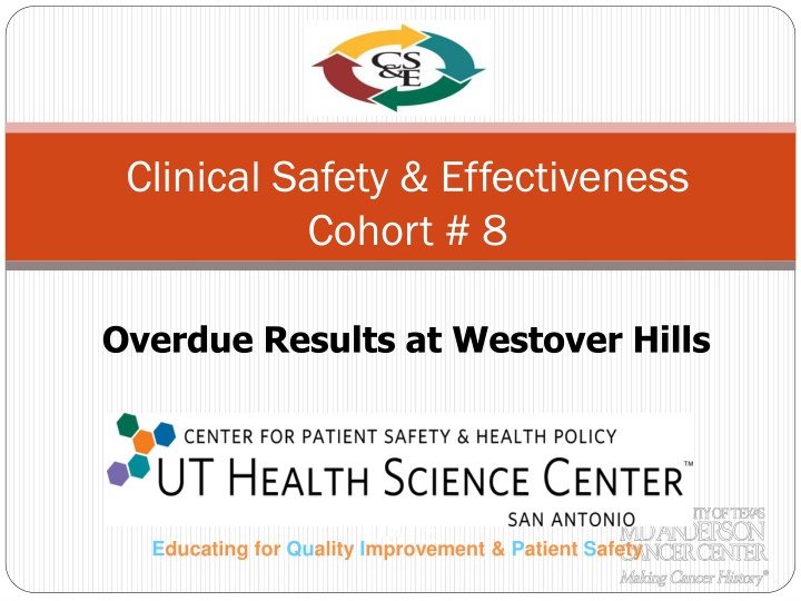 Clinical Safety & Effectiveness Cohort #8 Overdue Results at Westover Hills
