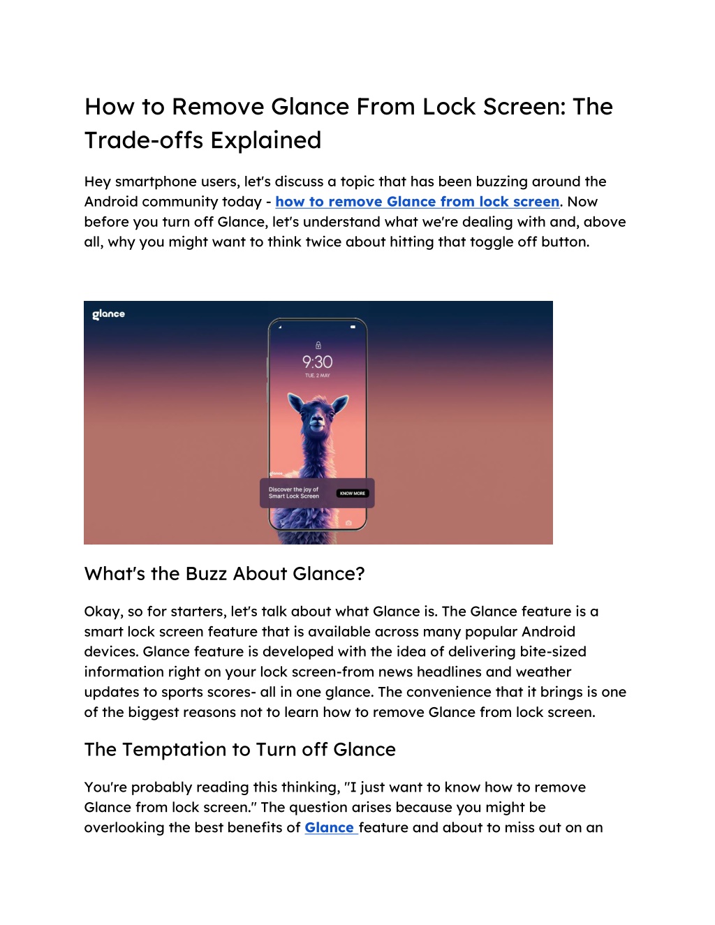 how to remove glance from lock screen the trade l.w