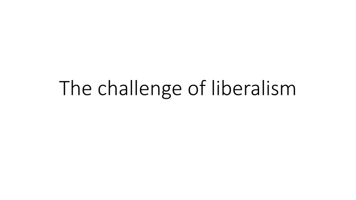 The Challenge of Liberalism in Kenya