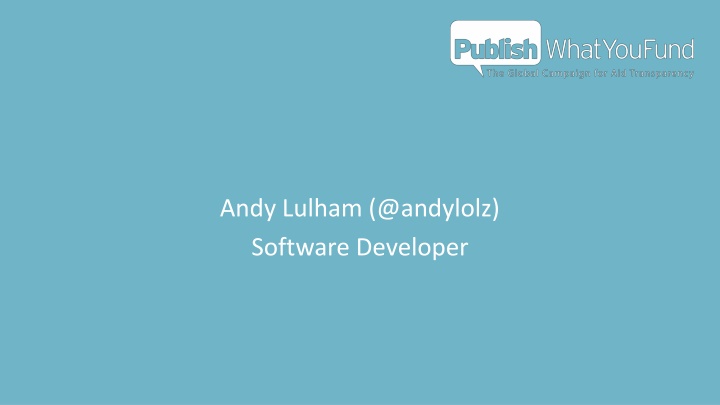 Latest Updates from Andy Lulham: Software Developer and IATI Enthusiast