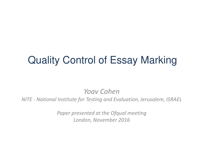 Ensuring Quality in Essay Marking Process: Practical Strategies