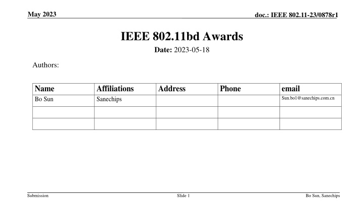 Recognition and Appreciation for IEEE 802.11bd Project Contributors in May 2023