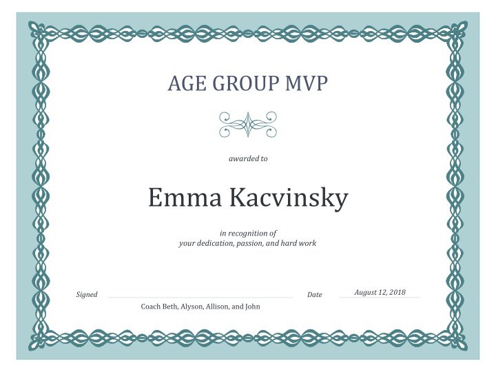 Recognition of Outstanding Individuals in Age Group MVP Awards Ceremony