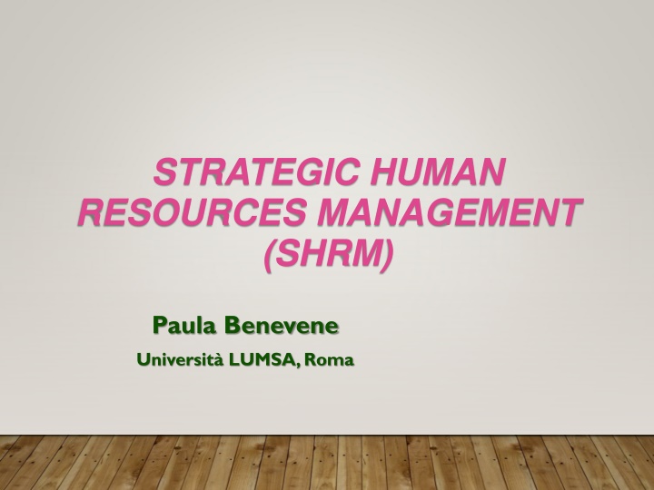 Strategic Human Resources Management and the Psychological Contract
