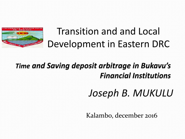 Local Development Challenges in Eastern DRC Financial Sector
