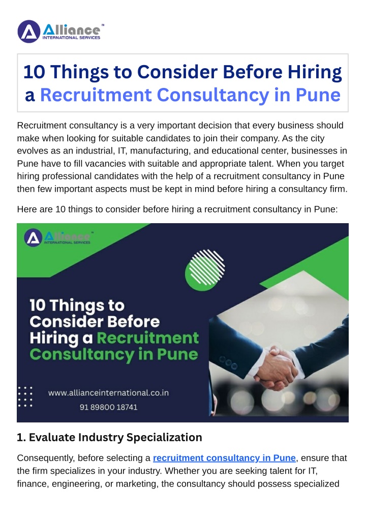 10 things to consider before hiring a recruitment n.w