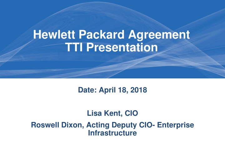 Hewlett Packard Agreement TTI Presentation Details