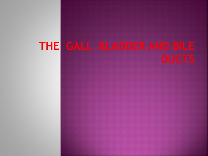Gall Bladder and Bile Duct