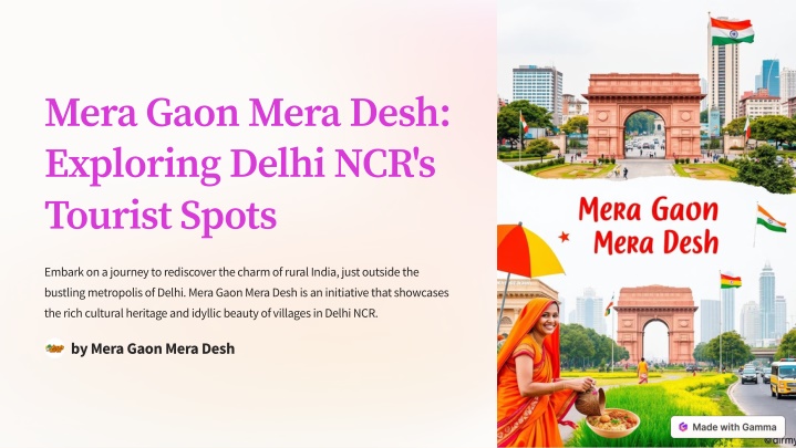 mera gaon mera desh exploring delhi ncr s tourist n.w