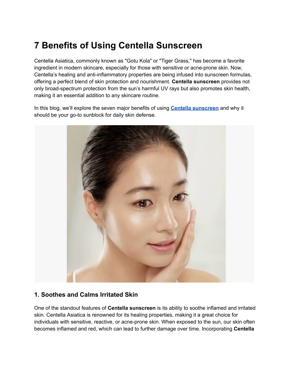 7 benefits of using centella sunscreen l.w