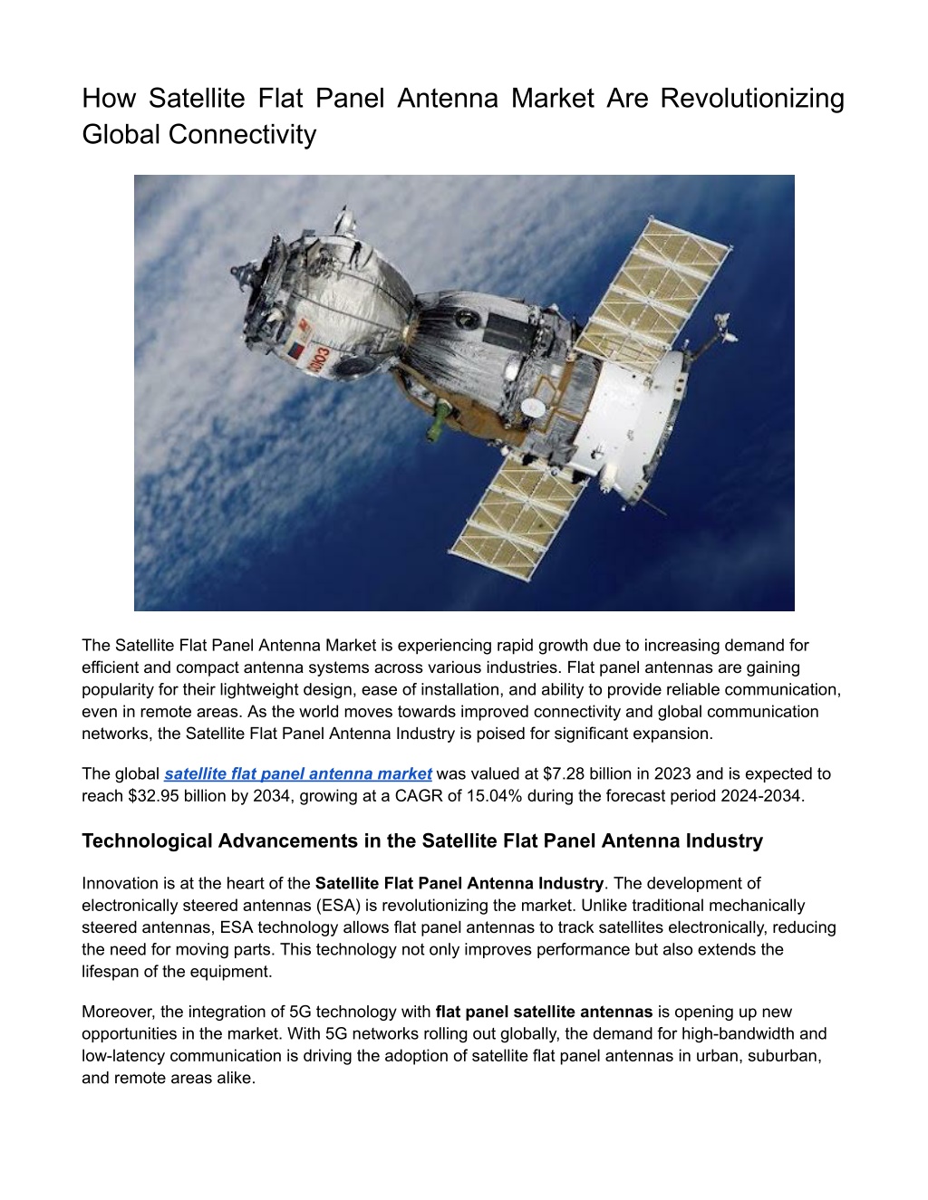 how satellite flat panel antenna market l.w