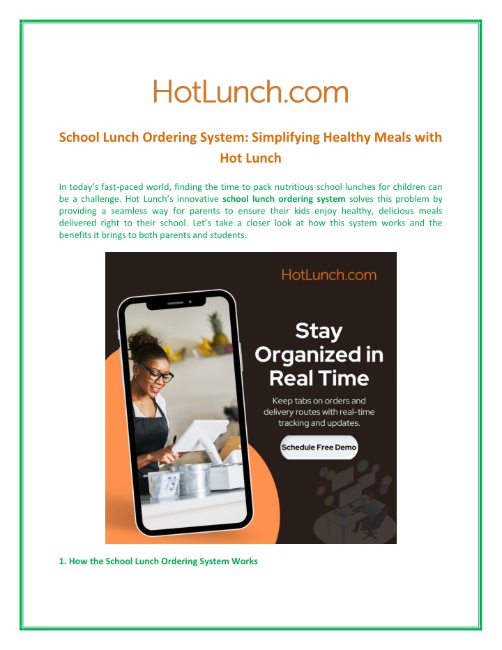 school lunch ordering system simplifying healthy n.w