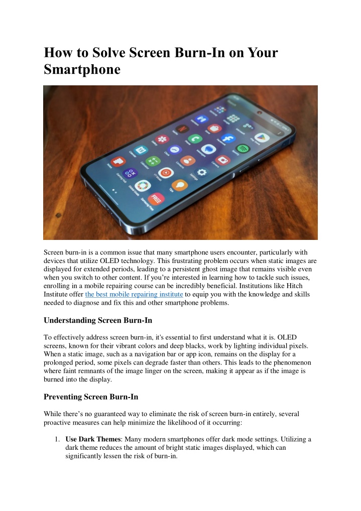 how to solve screen burn in on your smartphone n.w