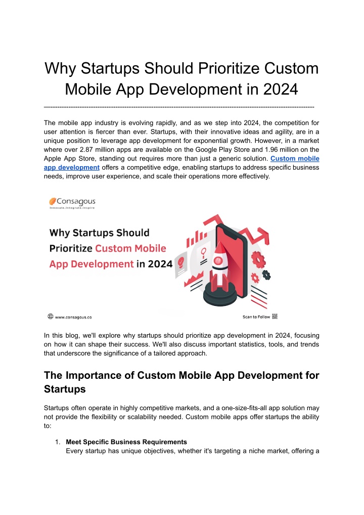 why startups should prioritize custom mobile n.w