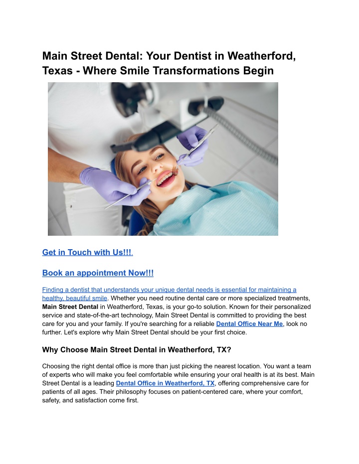main street dental your dentist in weatherford n.w