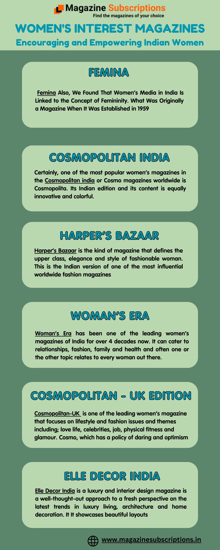 women s interest magazines encouraging n.w
