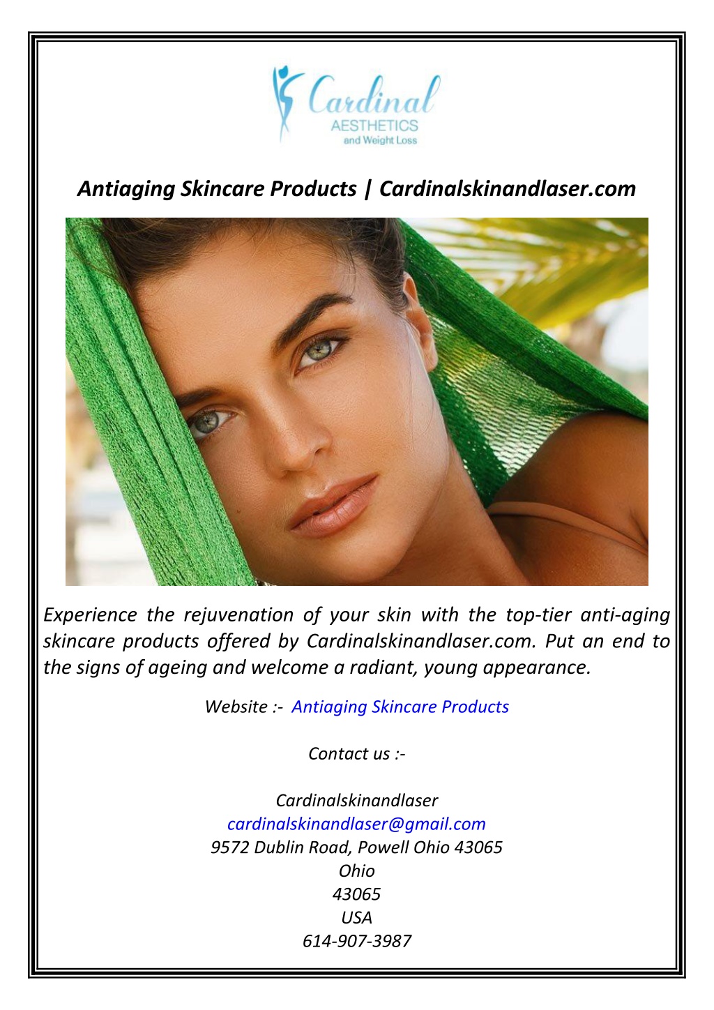 antiaging skincare products cardinalskinandlaser l.w