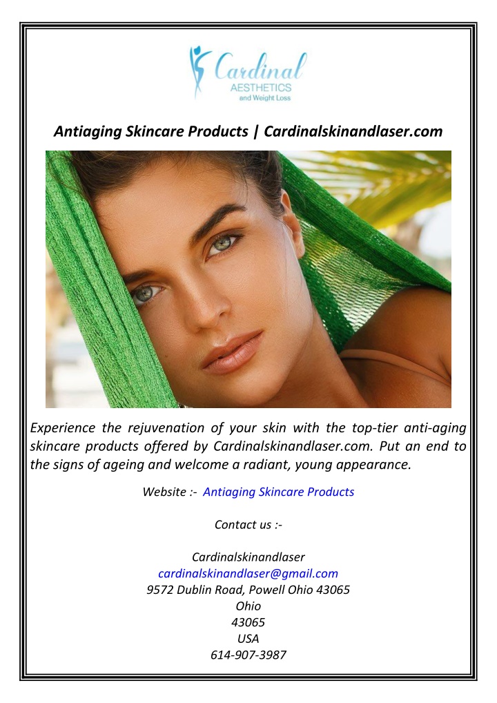 antiaging skincare products cardinalskinandlaser n.w