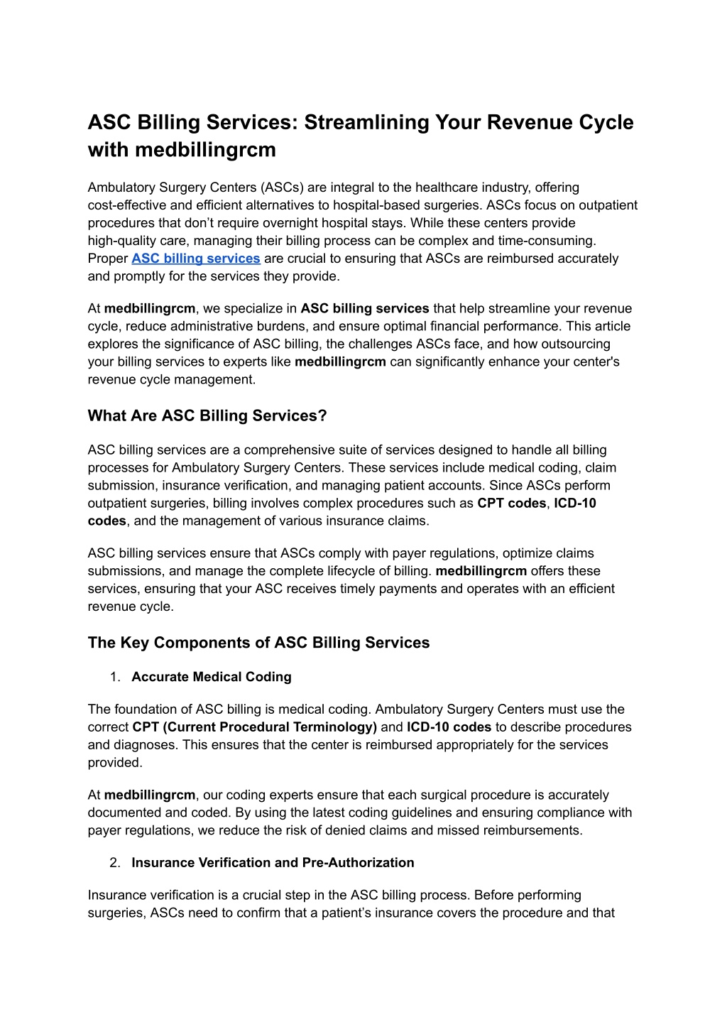 asc billing services streamlining your revenue l.w