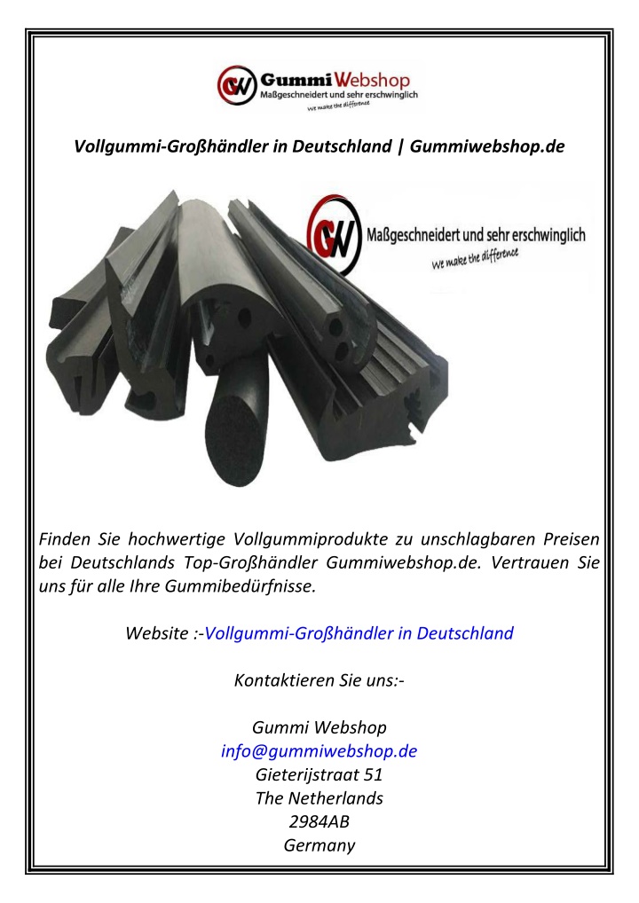 vollgummi gro h ndler in deutschland gummiwebshop n.w