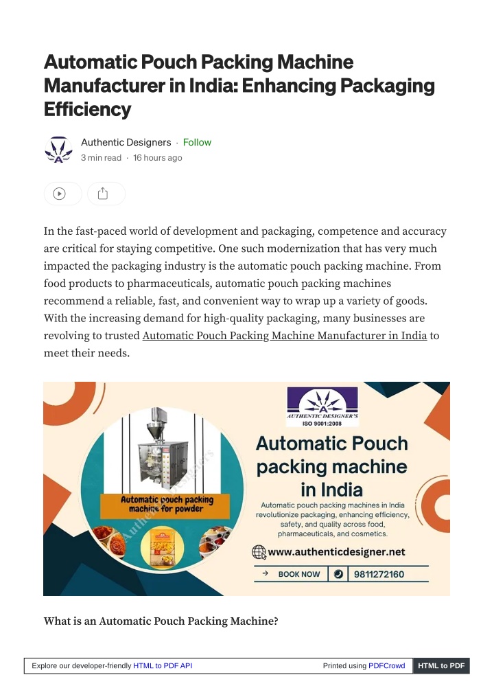 automatic pouch packing machine manufacturer n.w