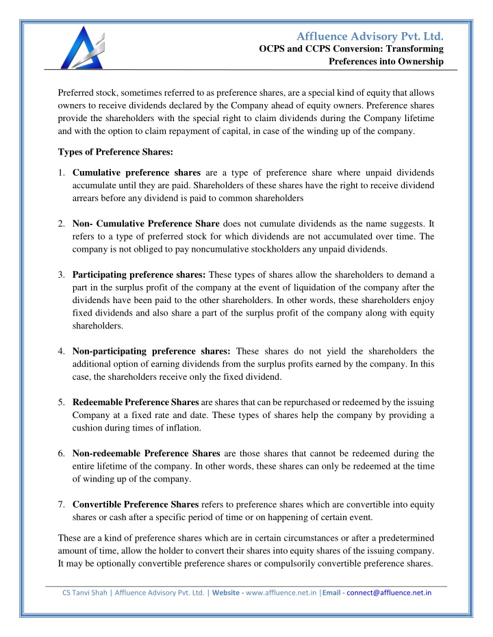 affluence advisory pvt ltd n.w