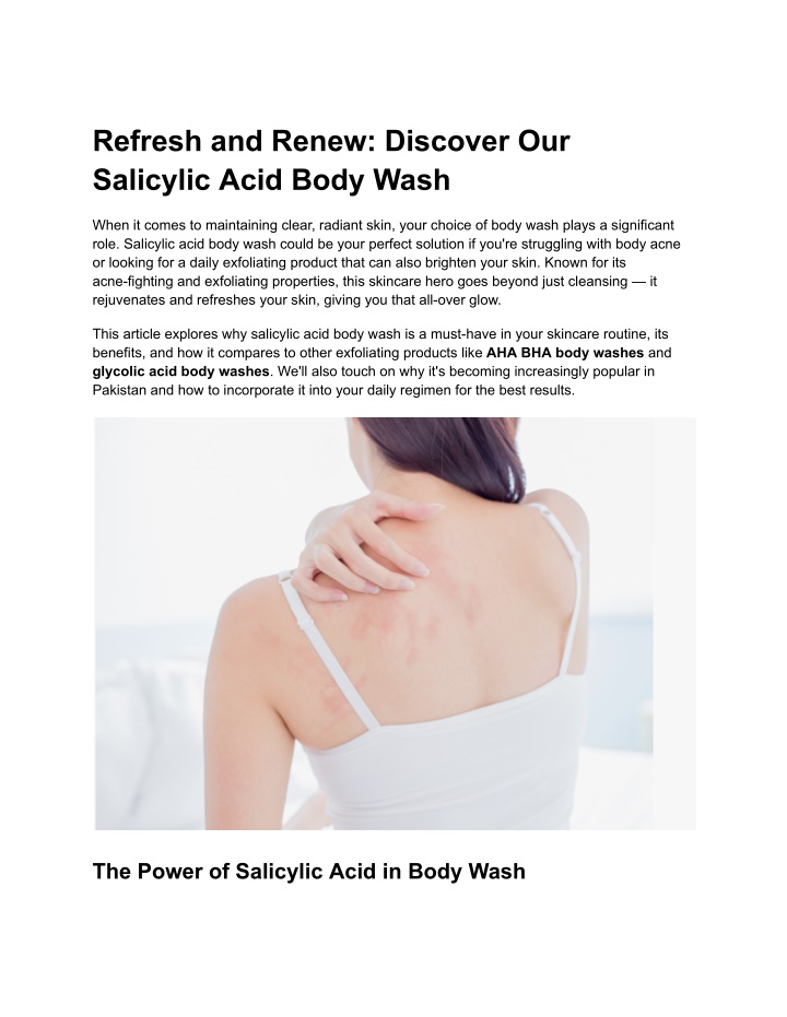 refresh and renew discover our salicylic acid n.w