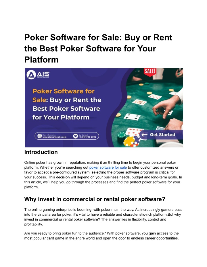 poker software for sale buy or rent the best n.w