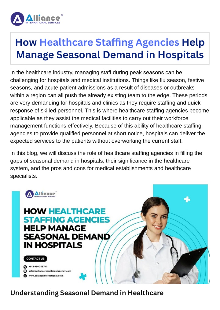 how healthcare sta ng agencies help manage n.w