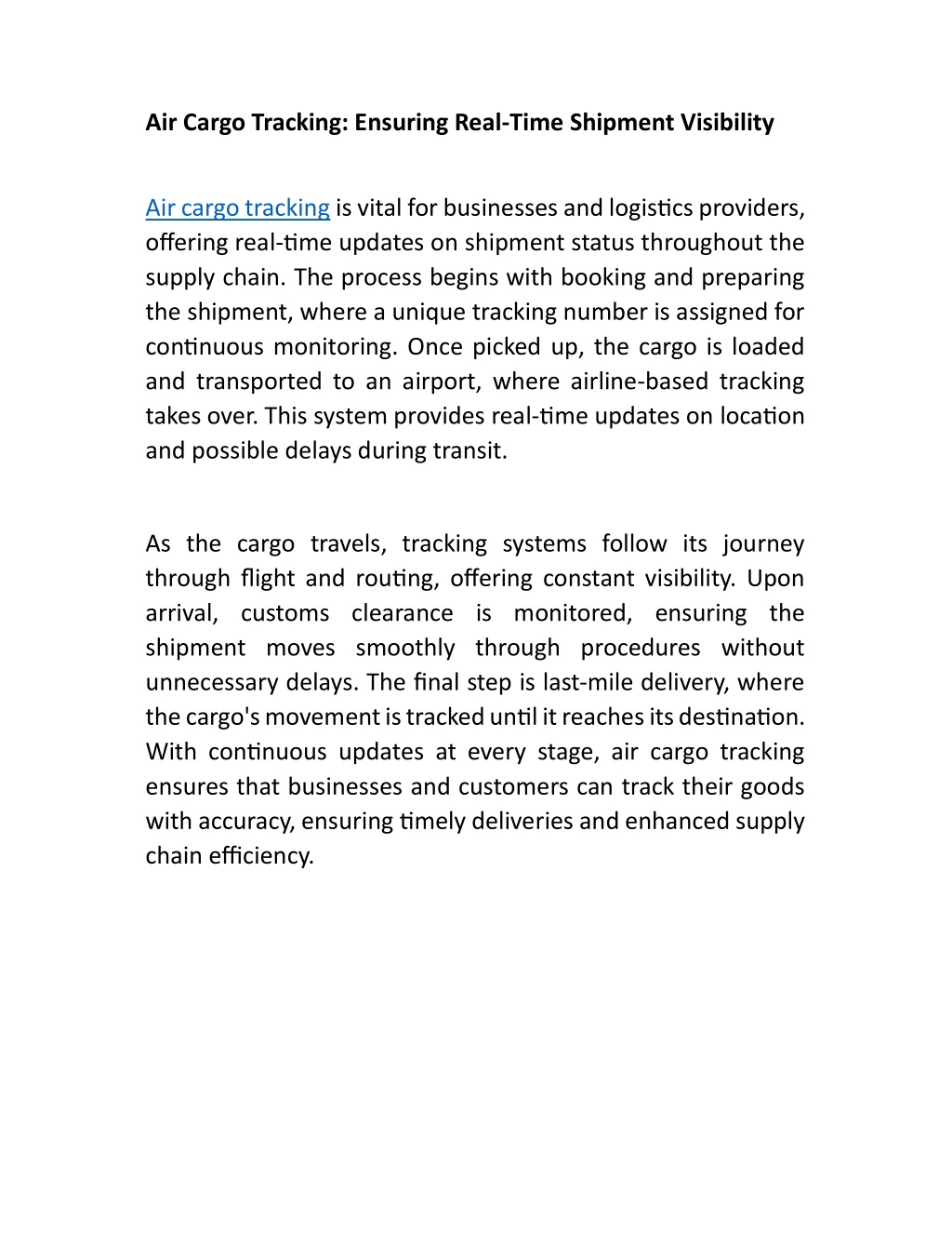 air cargo tracking ensuring real time shipment l.w