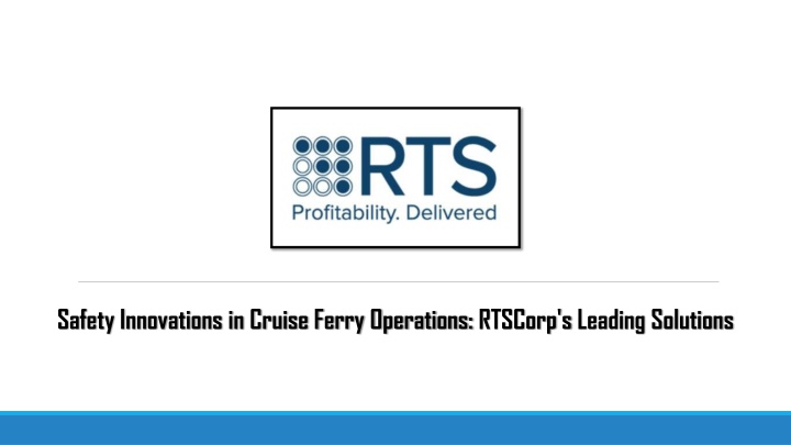 safety innovations in cruise ferry operations n.w