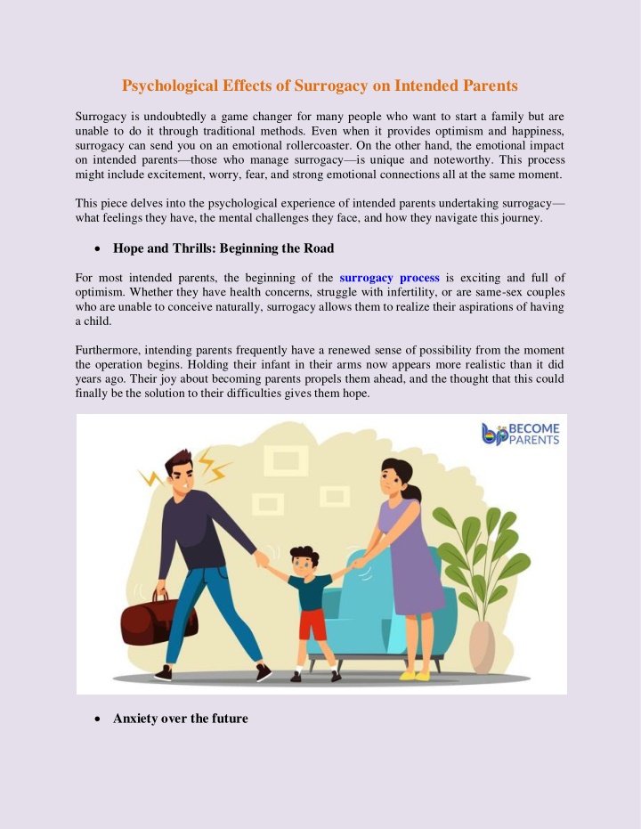 psychological effects of surrogacy on intended n.w